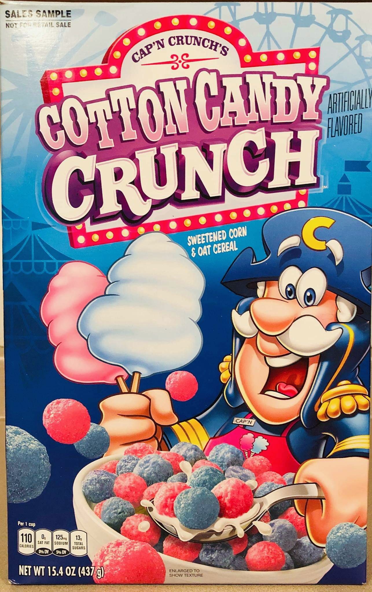 Cap'n Crunch's Cotton Candy Crunch Cereal Box 