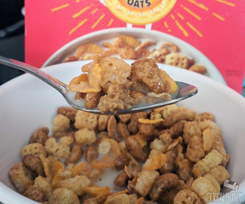 Post & Honey Brunches of Oats Chicken & Waffles Cereal Review Milk