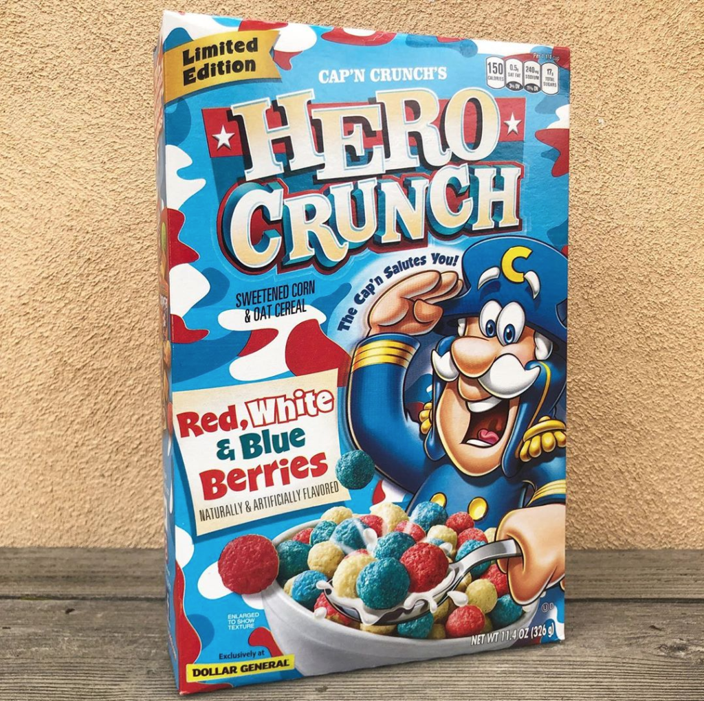 Cap'n Crunch's Hero Crunch Dollar General Cereal Box