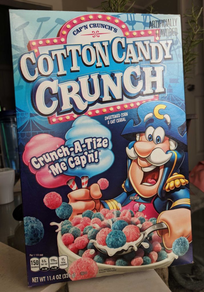 Cap'n Crunch's Cotton Candy Crunch Review Box