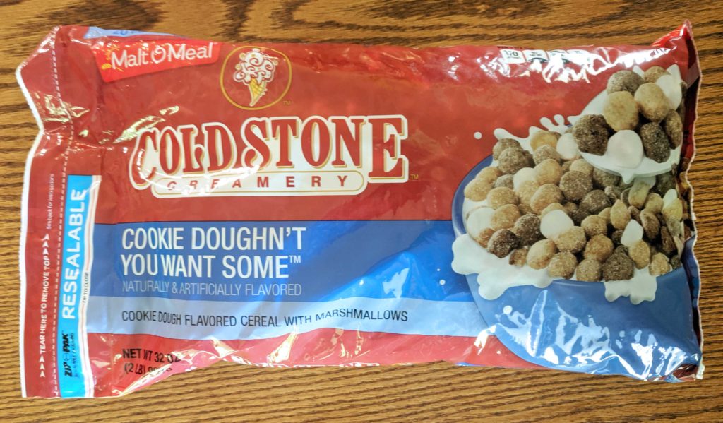 Malt-O-Meal & Cold Stone Creamery Cookie Doughn't You Want Some Cereal Review Bag