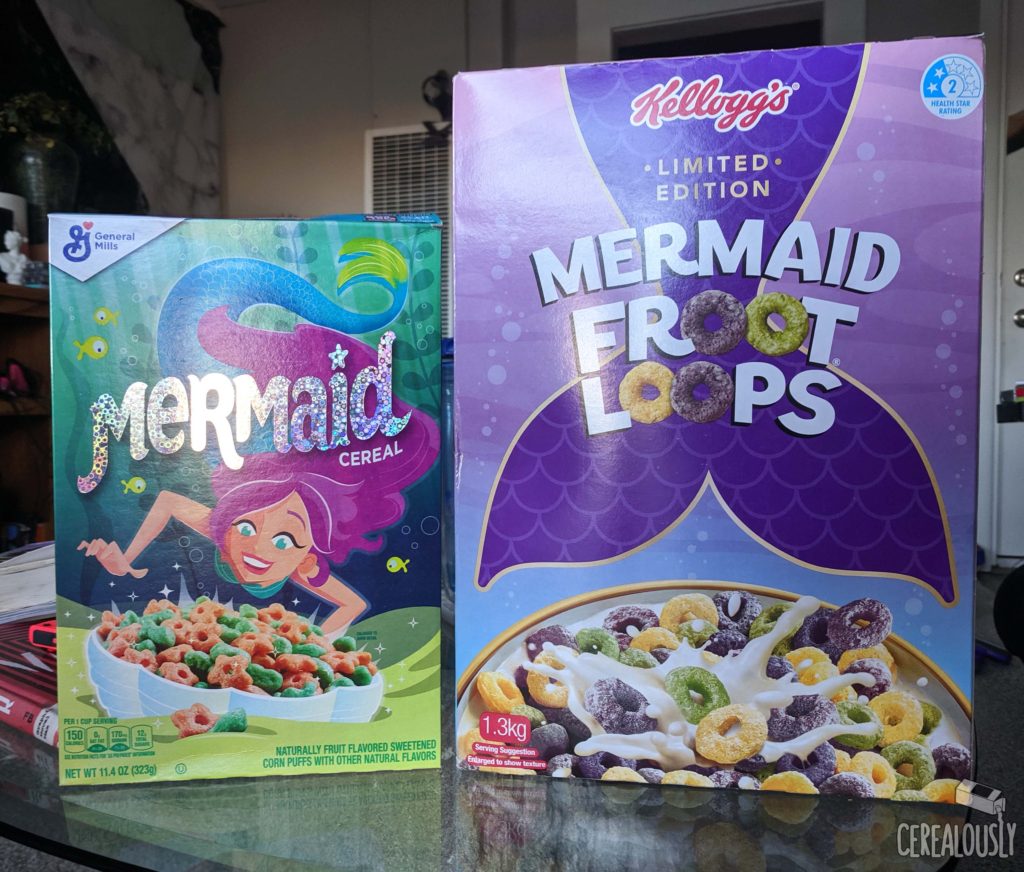 Two Mermaid Cereal Boxes