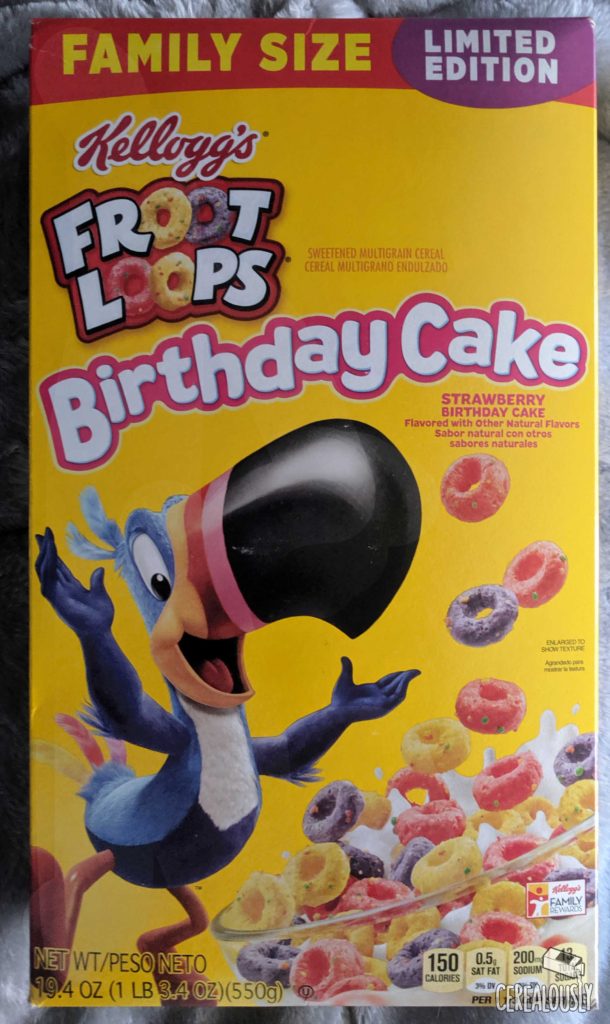 Birthday Cake Froot Loops Cereal Review Box