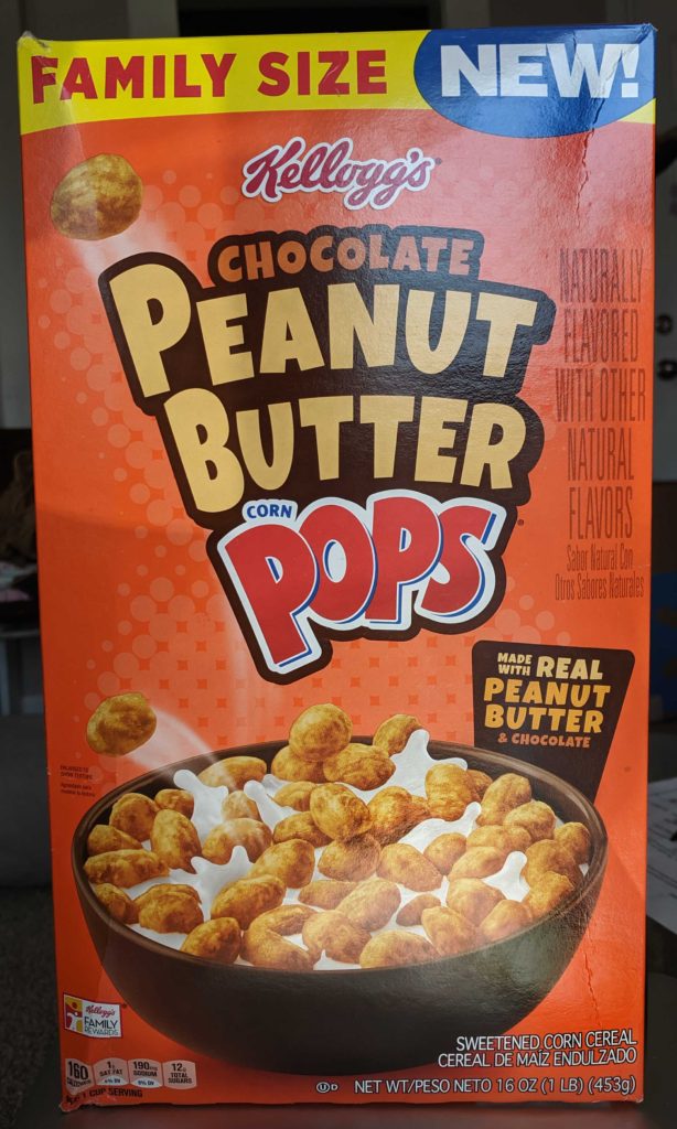 Kellogg's Chocolate Peanut Butter Pops Review Cereal Box