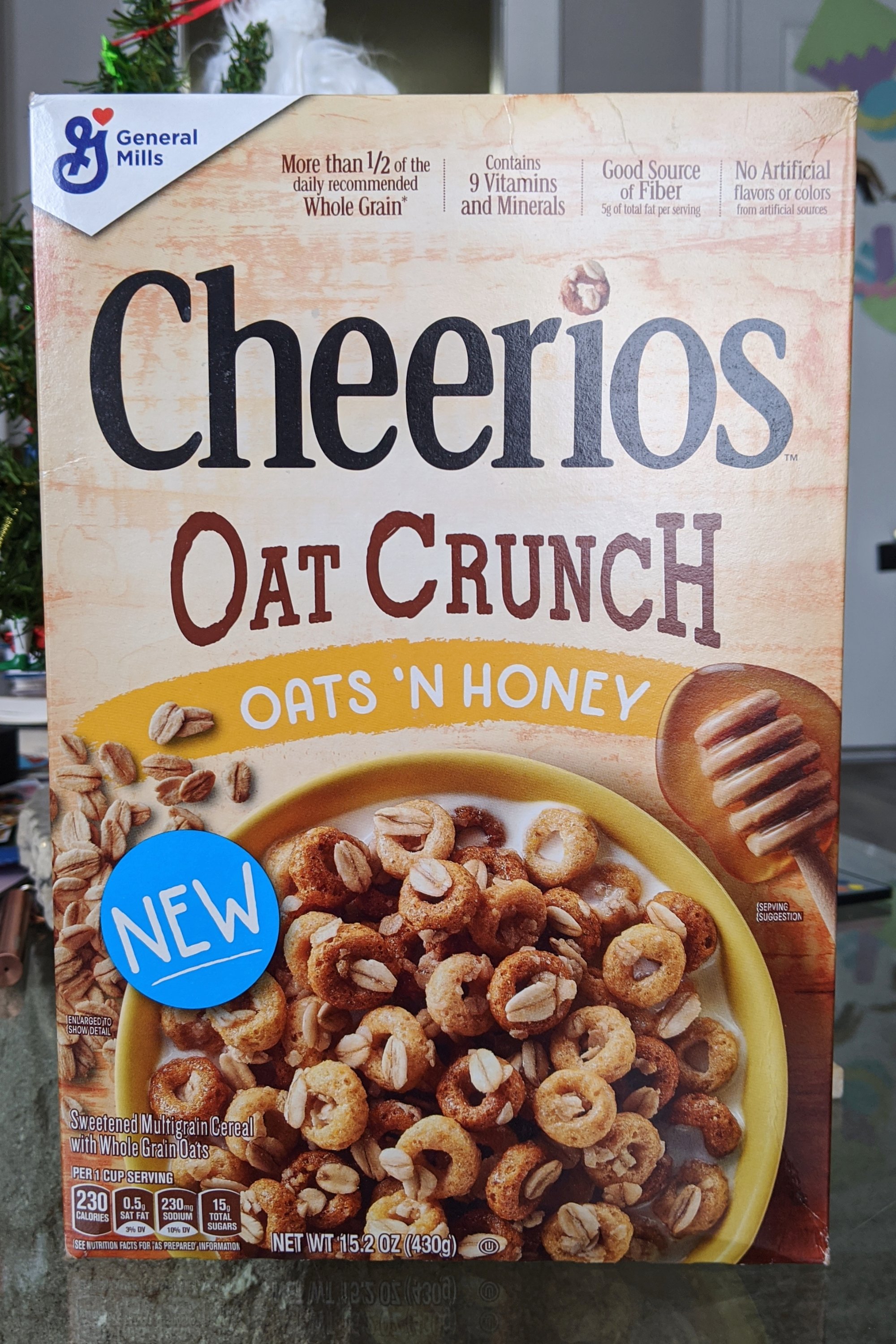 Honey 'N Oats Cheerios Oat Crunch Review Cereal Box