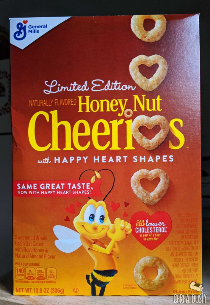Honey Nut Cheerios with Happy Heart Shapes Cereal Review Box