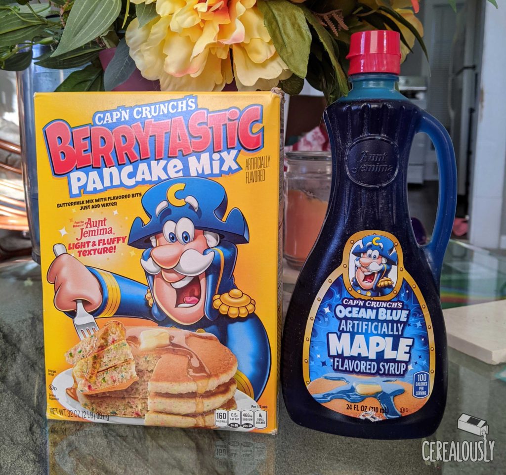 New Aunt Jemima Cap'n Crunch Pancake Mix Review Berrytastic Box