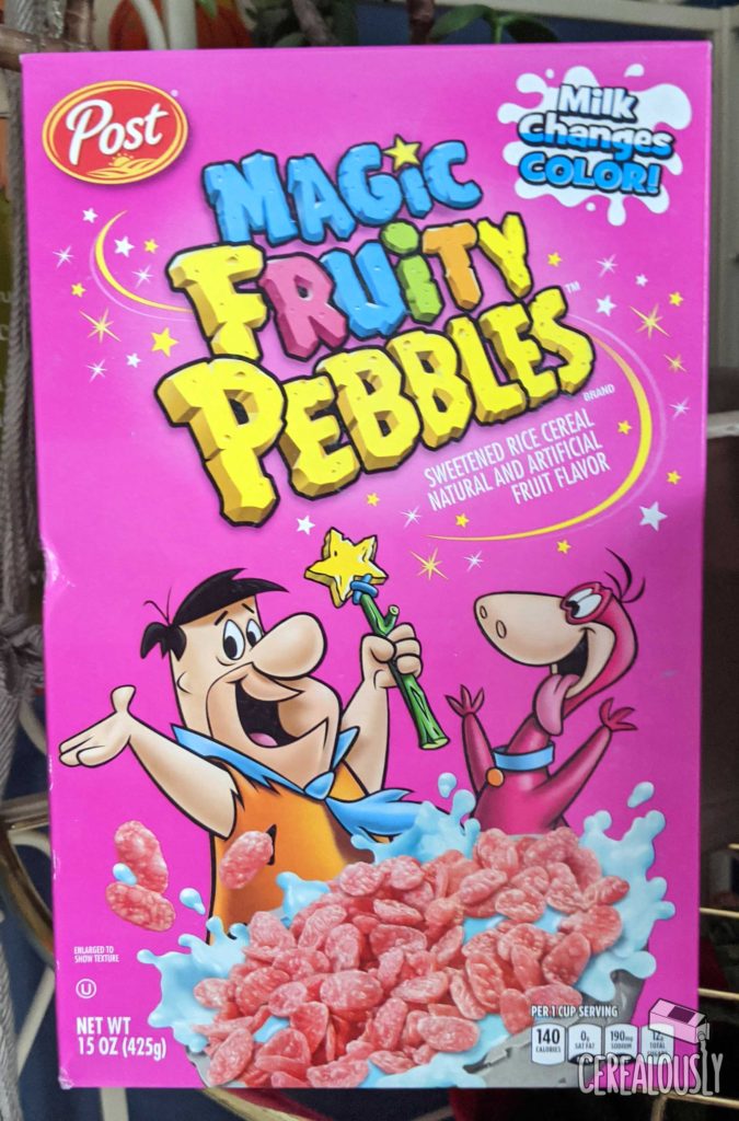 New Magic Fruity Pebbles Review - Cereal Box