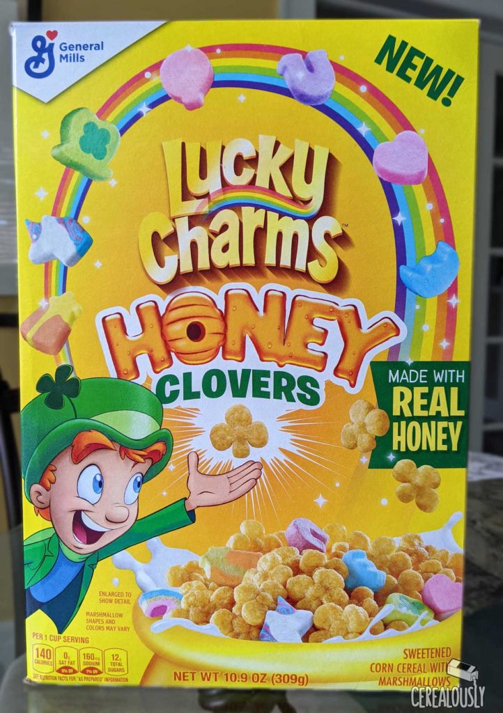 New Honey Lucky Charms Cereal Review with Honey Clovers Box