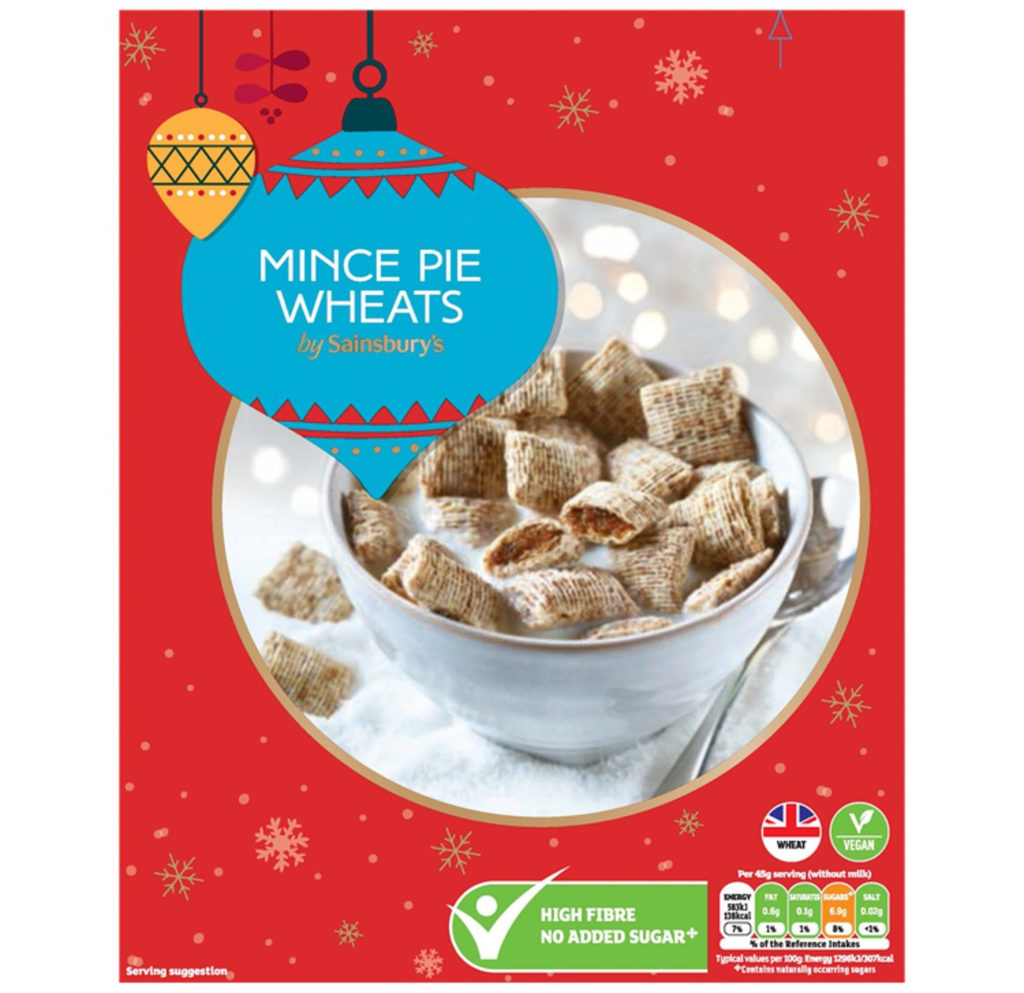 Sainsbury's Minced Pie Cereal Box