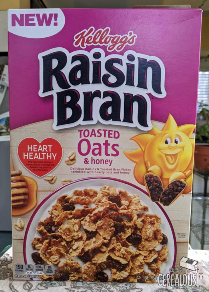 New Kellogg's Raisin Bran Toasted Oats & Honey Cereal Review Box