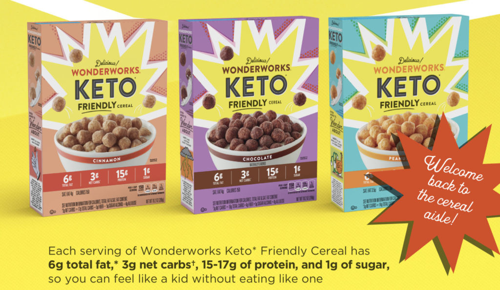 New Wonderworks Keto Friendly Cereal from General Mills Boxes