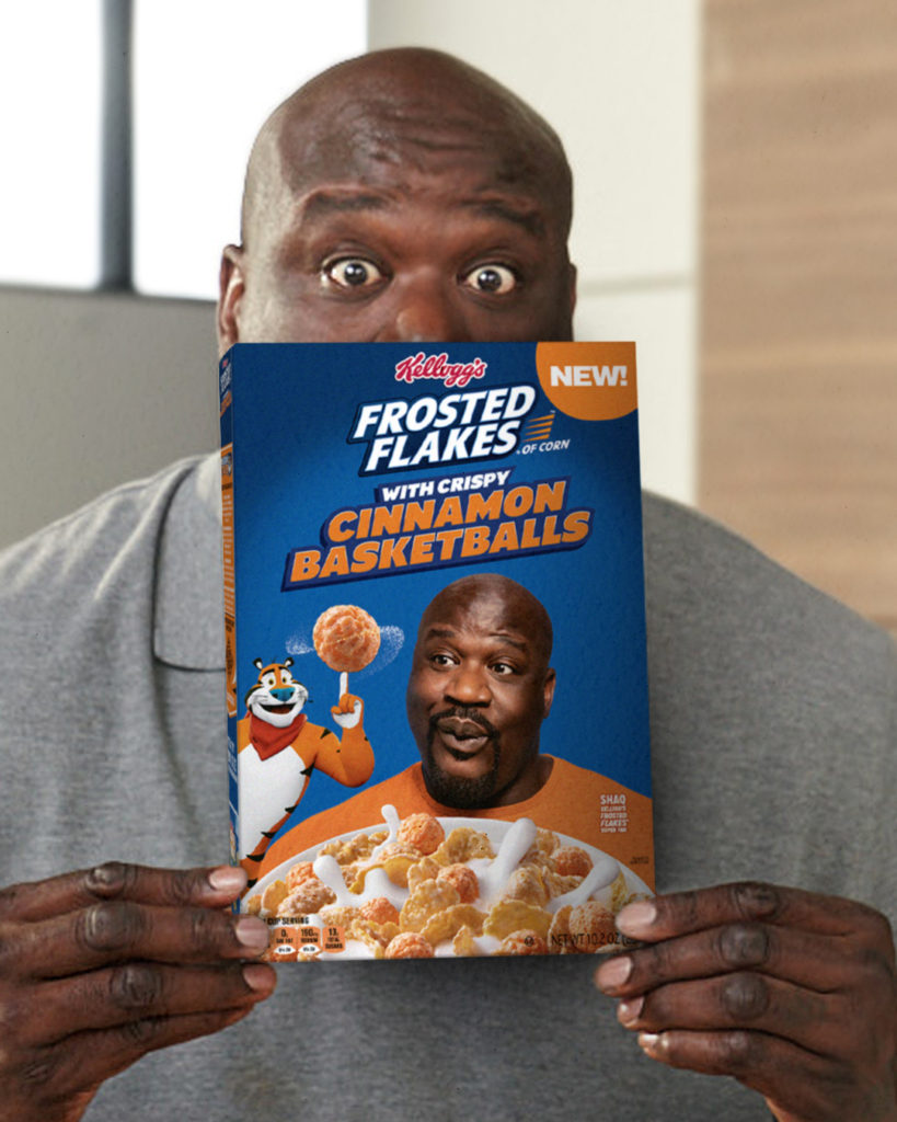 New Shaq Frosted Flakes with Crispy Cinnamon Basketballs
