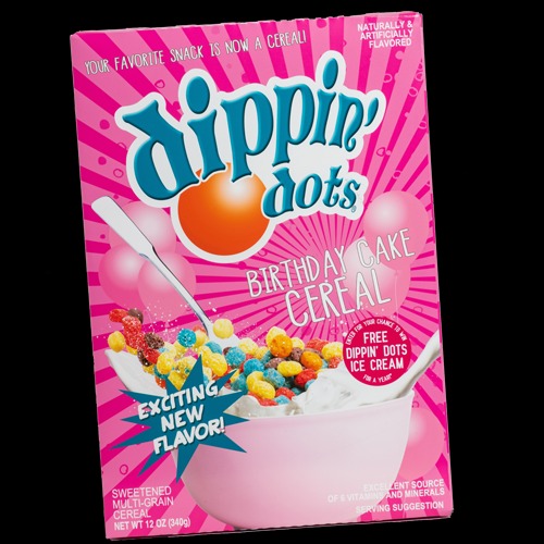 New Birthday Cake Dippin' Dots Cereal Box