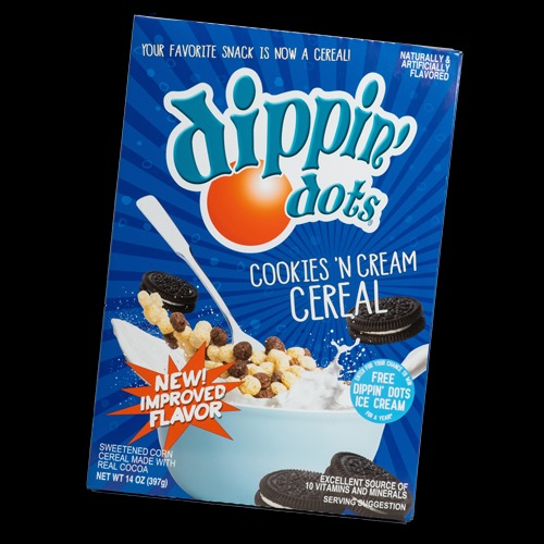 Improved Flavor Cookies 'N Cream Dippin' Dots Cereal