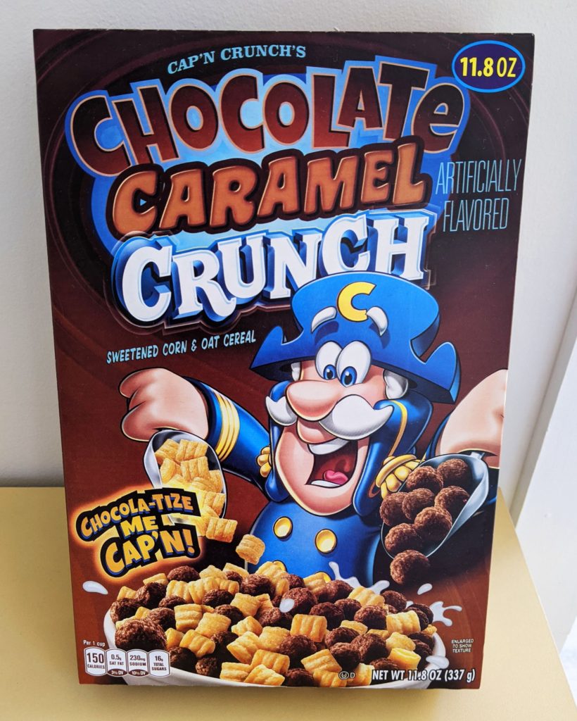New Cap'n Crunch's Chocolate Caramel Crunch Review - Cereal Box