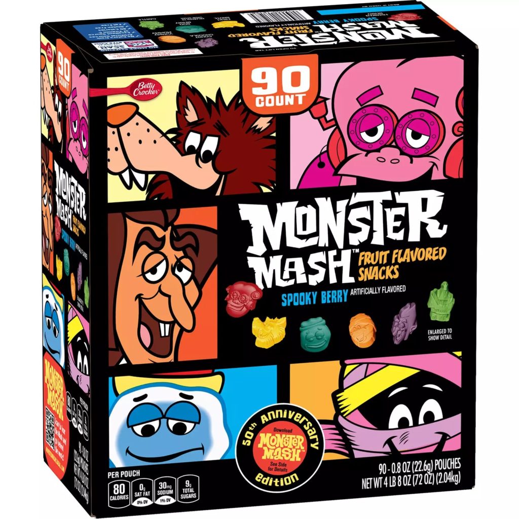 Monster Mash Fruit Snacks - Count Chocula, Franken Berry, Boo Berry, Frute Brute, Yummy Mummy Monster Cereals