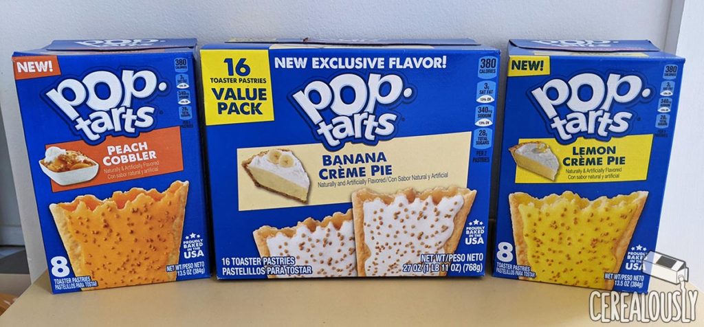 New Peach Cobbler, Banana Creme Pie, and Lemon Creme Pie Pop-Tart Boxes