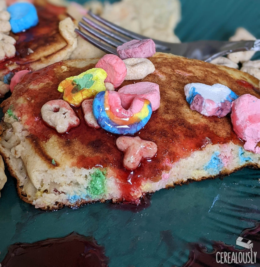 Lucky Charms Marshmallow Pancake Kit Review with Fruity Pebbles Syrup Review