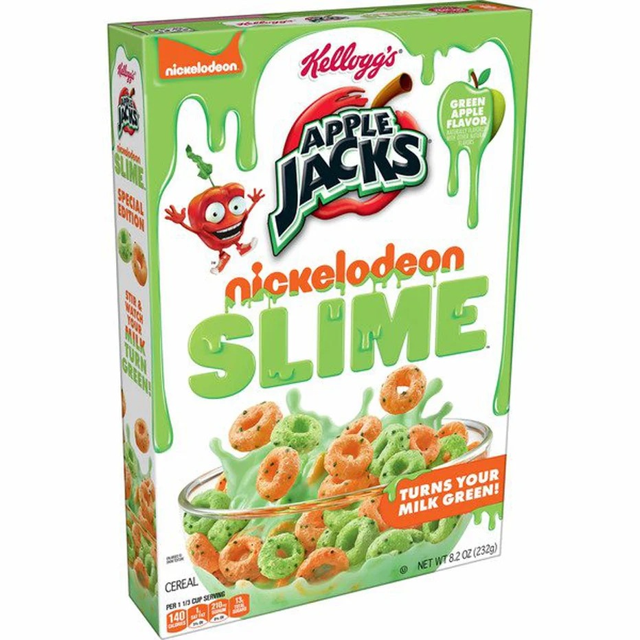 New Nickelodeon Green Slime Apple Jacks Cereal