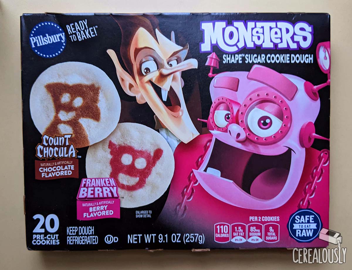 Review Pillsbury Monster Cereal Shape Cookies Count Chocula Franken Berry Cerealously